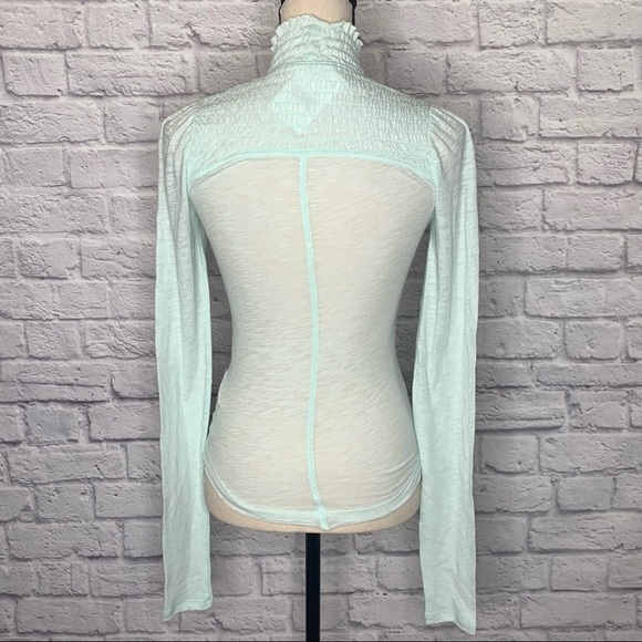 NWT Free People Iced Aqua Long Sleeve Turtleneck Top - Picture 5 of 14